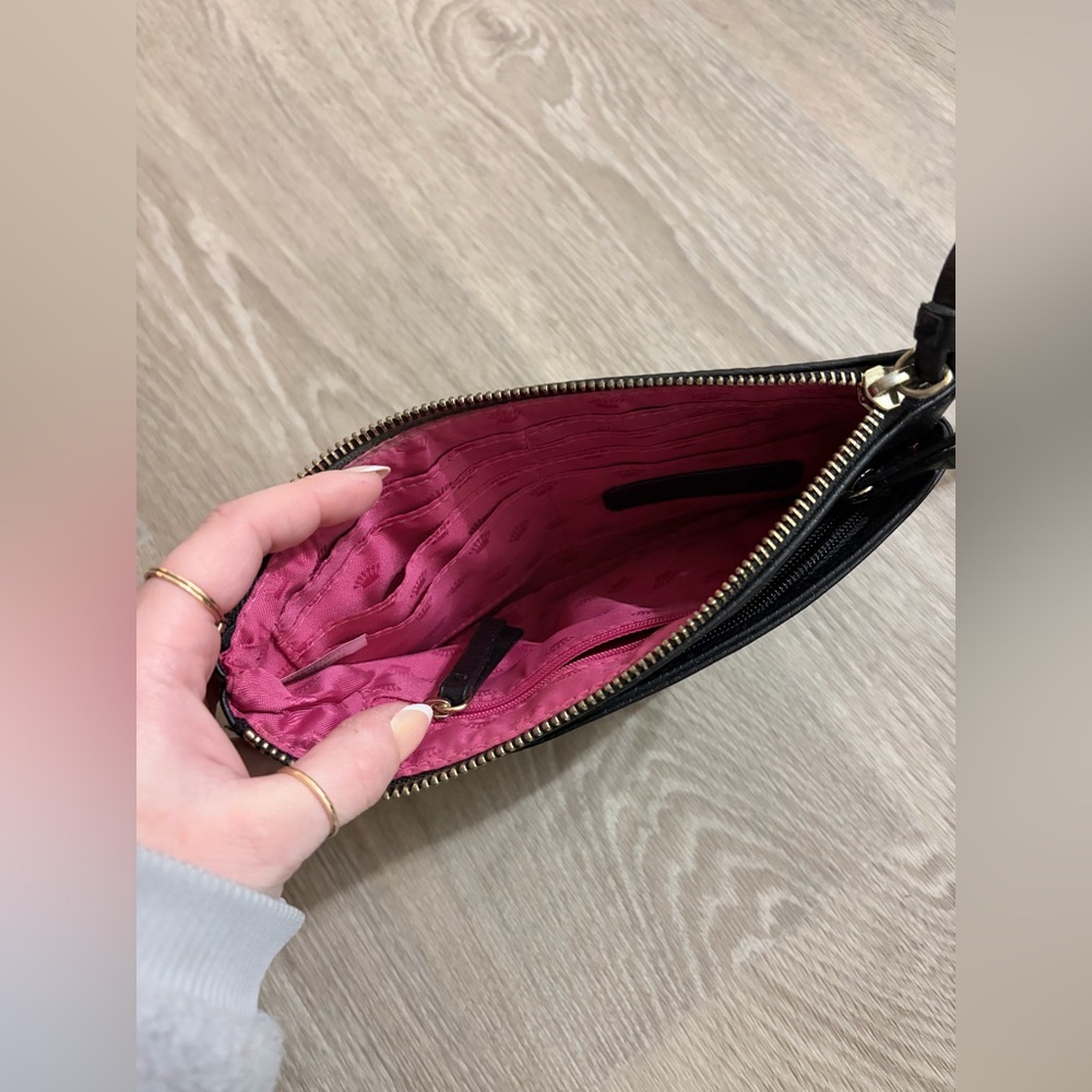 Juicy Couture Black Clutch with Pink Interior